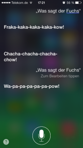 Siri, What Does the Fox Say? (Screenshot: NewsCouch.de)