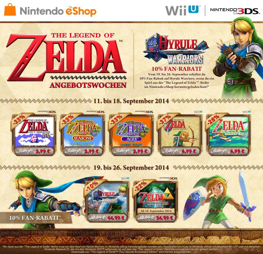 Nintendo eShop - Zelda im Angebot