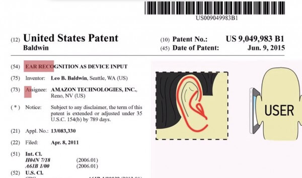 Mit dem Ohr das Smartphone entsperren - Amazon Patent