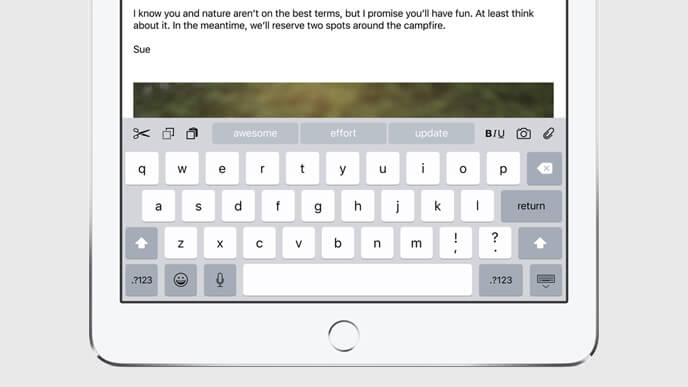 iPad - iOS 9 Tastatur