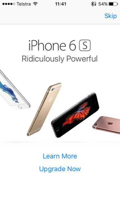 Apple iPhone 6s Werbung im App Store