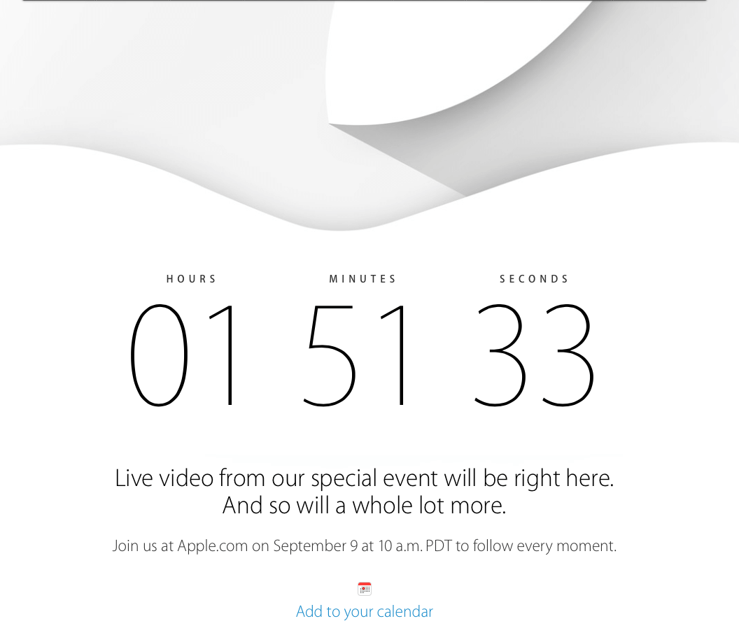 Was plant Apple für die heutige Keynote? Countdown auf Apple.com für die Spannung 1