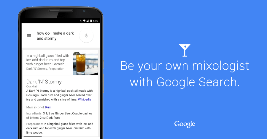 Google Cocktails: Die Suchmaschine wird zum Barkeeper 1