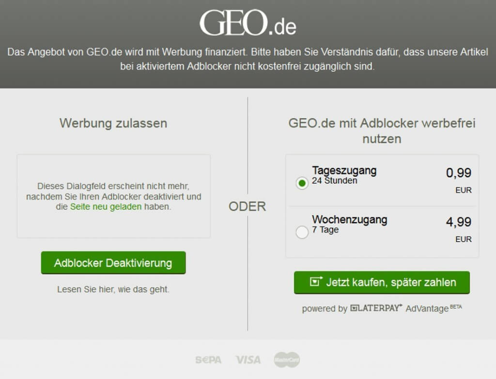 Jetzt sperrt auch GEO AdBlock-Nutzer 1