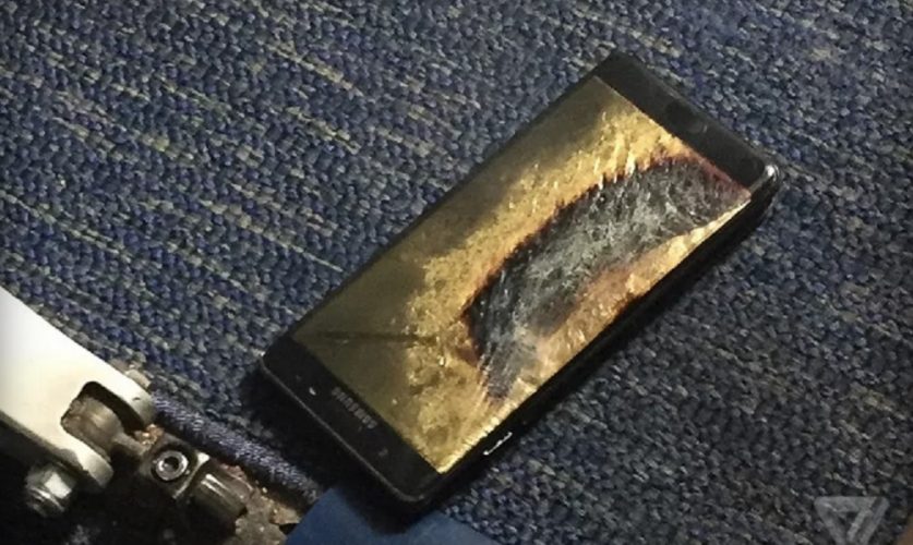 Samsung Galaxy Note 7 fängt Feuer