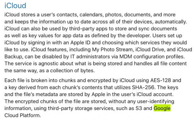 Apple verwendet für iCloud die Google Cloud zur Datenspeicherung? 1