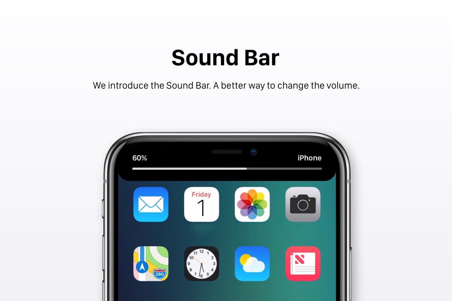 iOS 12 - Homescreen und Soundbar (Konzept)